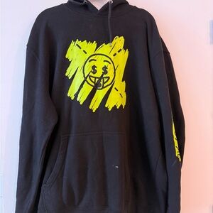 Black Hoodie with Yellow Graphic
